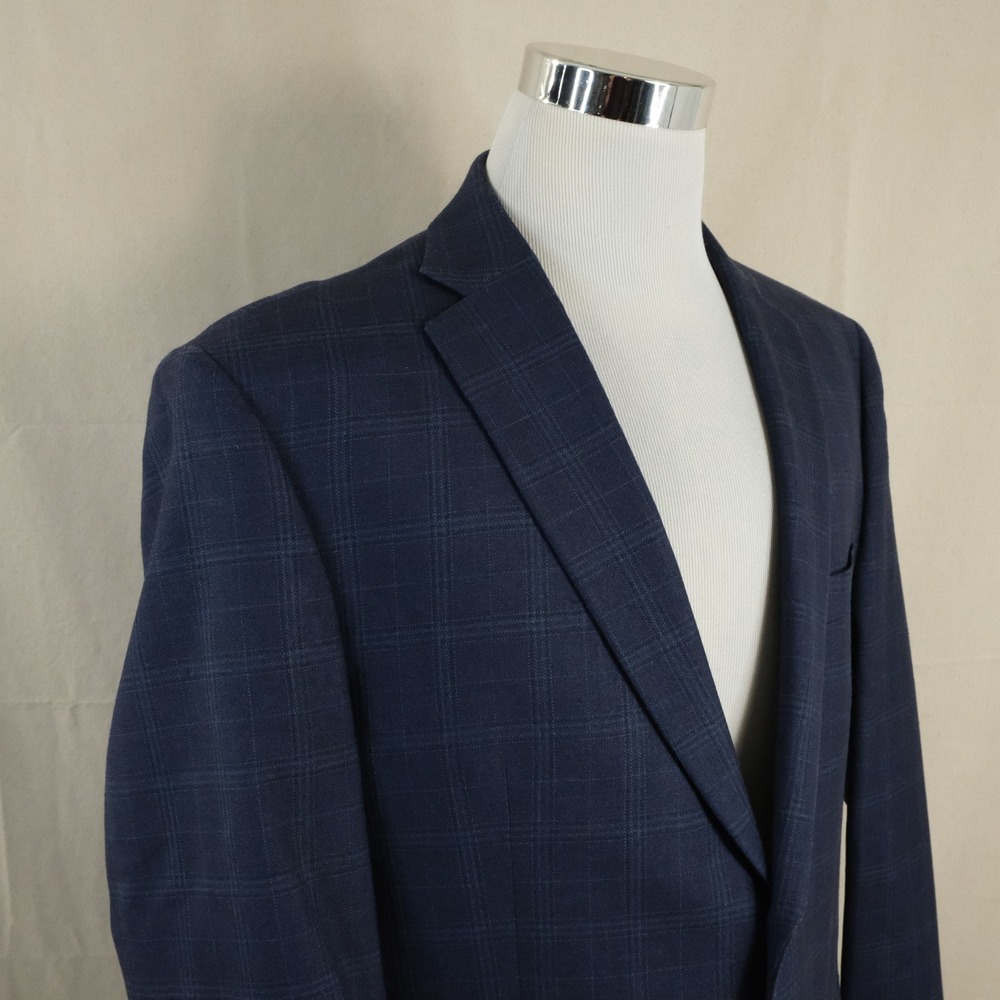 Lauren Ralph Lauren 44S Sport Coat Silk Wool Blue Plaid Two Button Double Vented